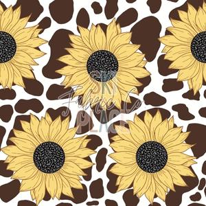 Watercolor hand drawn seamless cow print fabric pattern yellow sunflower  floral black white colors Cowboy cow girl western background illustration  design milk organic animal skin farm wallpaper Stock Photo  Alamy